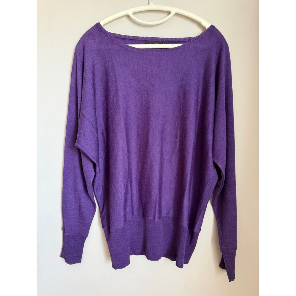 The‎ Limited Purple Oversized Ballet Neck Sweater Wool Blend XL